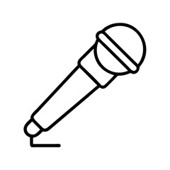 stage microphone icon, stage microphone line art - simple line art of stage microphone, perfect for stage microphone logos and icons