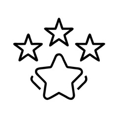 star rating icon, star rating line art - simple line art of star rating, perfect for star rating logos and icons
