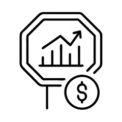 stop loss icon, stop loss line art - simple line art of stop loss, perfect for stop loss logos and icons