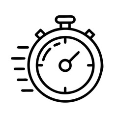 stopwatch with speed lines icon, stopwatch with speed lines line art - simple line art of stopwatch with speed lines, perfect for stopwatch with speed lines logos and icons