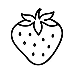 strawberry icon, strawberry line art - simple line art of strawberry, perfect for strawberry logos and icons