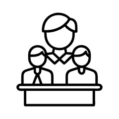 student council icon, student council line art - simple line art of student council, perfect for student council logos and icons