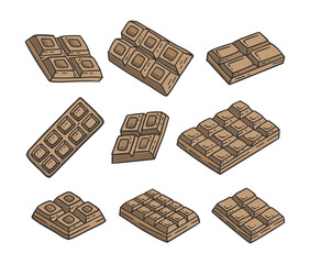 Chocolate Bar Doodle Style Illustration