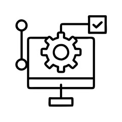 system testing icon, system testing line art - simple line art of system testing, perfect for system testing logos and icons