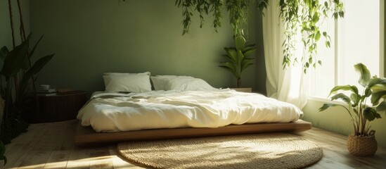 Serene Bedroom Sanctuary: A Tranquil Escape in Nature's Embrace