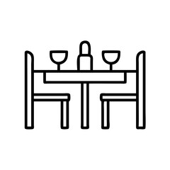 table setup icon, table setup line art - simple line art of table setup, perfect for table setup logos and icons