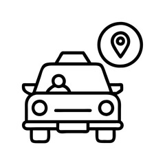 Obraz premium taxi service icon, taxi service line art - simple line art of taxi service, perfect for taxi service logos and icons