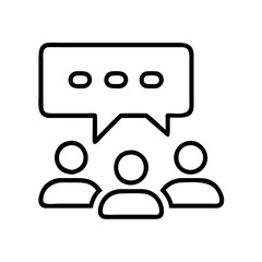 team chat icon, team chat line art - simple line art of team chat, perfect for team chat logos and icons