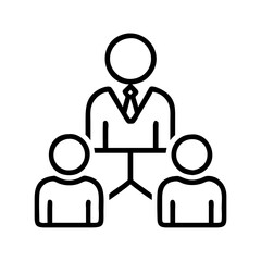 team leader icon, team leader line art - simple line art of team leader, perfect for team leader logos and icons