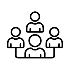 team meeting icon, team meeting line art - simple line art of team meeting, perfect for team meeting logos and icons