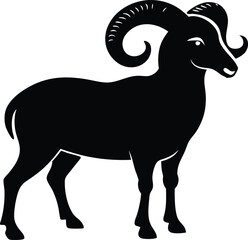 Bighorn Sheep silhouette, black vector icon