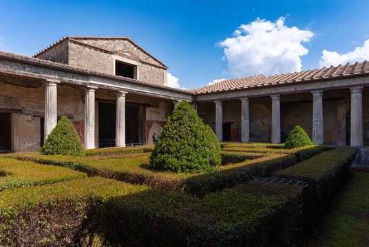 Casa del Menandro, a large high-ranking family house in the archaeological site of Pompei, Italy	