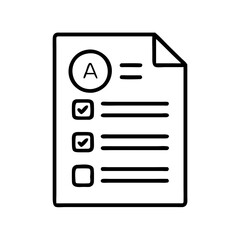 Fototapeta premium test paper icon, test paper line art - simple line art of test paper, perfect for test paper logos and icons