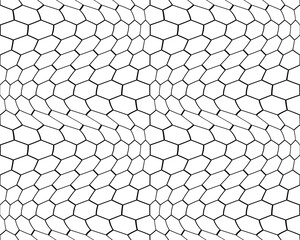 Black hexagons pattern on a white background, seamless background	