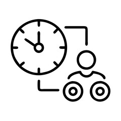 time management icon, time management line art - simple line art of time management, perfect for time management logos and icons