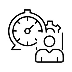time management icon, time management line art - simple line art of time management, perfect for time management logos and icons