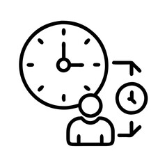 time management icon, time management line art - simple line art of time management, perfect for time management logos and icons