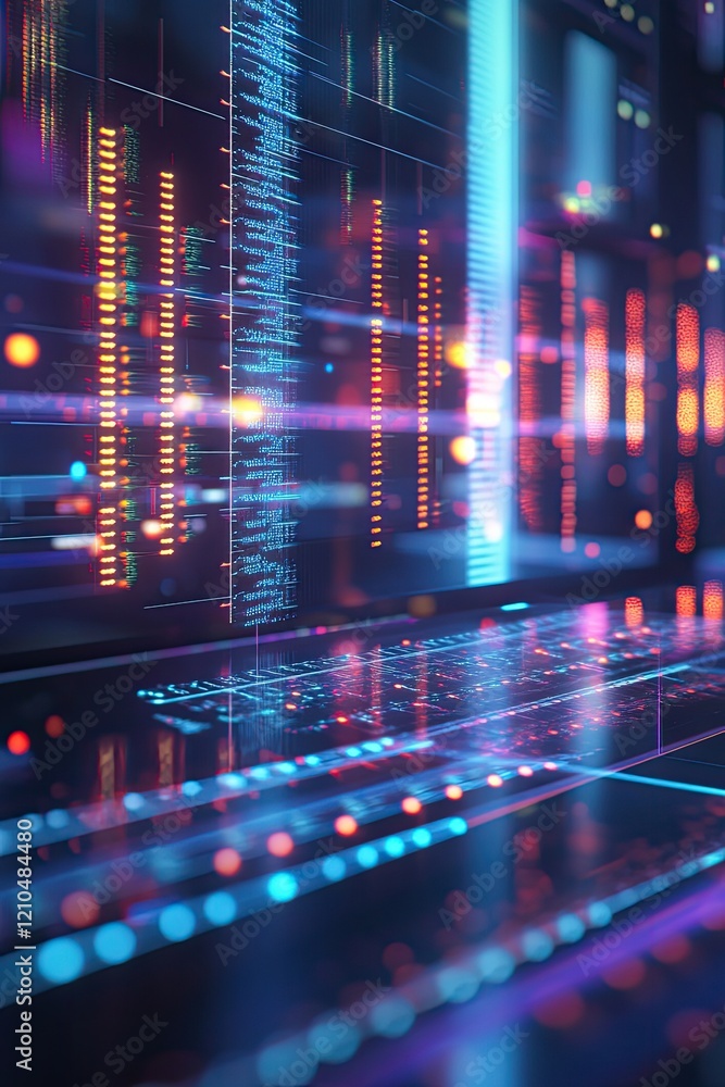 Poster conceptual rendering of futuristic cloning process featuring high-resolution display showing identic