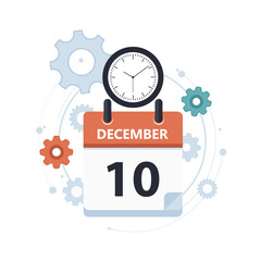 Calendar and clock icon. Schedule, appointment, important date concept. Flat vector illustration