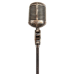 Fototapeta premium Isolated Vintage Rusty Microphone on Stand