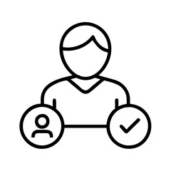 user roles icon, user roles line art - simple line art of user roles, perfect for user roles logos and icons