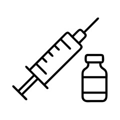 vaccine icon, vaccine line art - simple line art of vaccine, perfect for vaccine logos and icons