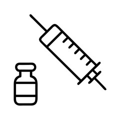 vaccine icon, vaccine line art - simple line art of vaccine, perfect for vaccine logos and icons