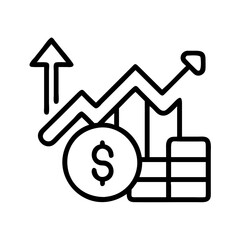 Obraz premium value stocks icon, value stocks line art - simple line art of value stocks, perfect for value stocks logos and icons