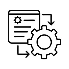 version control icon, version control line art - simple line art of version control, perfect for version control logos and icons