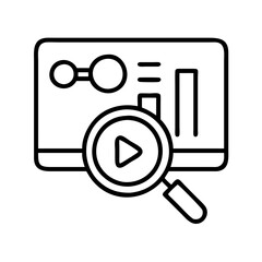 video analysis icon, video analysis line art - simple line art of video analysis, perfect for video analysis logos and icons
