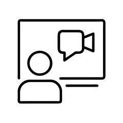 video call icon, video call line art - simple line art of video call, perfect for video call logos and icons