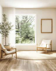 Cozy interior with natural light highlighting a serene setting