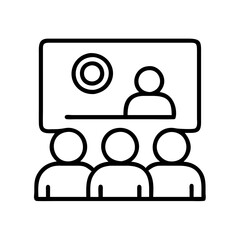 virtual classroom icon, virtual classroom line art - simple line art of virtual classroom, perfect for virtual classroom logos and icons