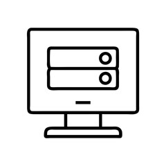 virtual machine icon, virtual machine line art - simple line art of virtual machine, perfect for virtual machine logos and icons