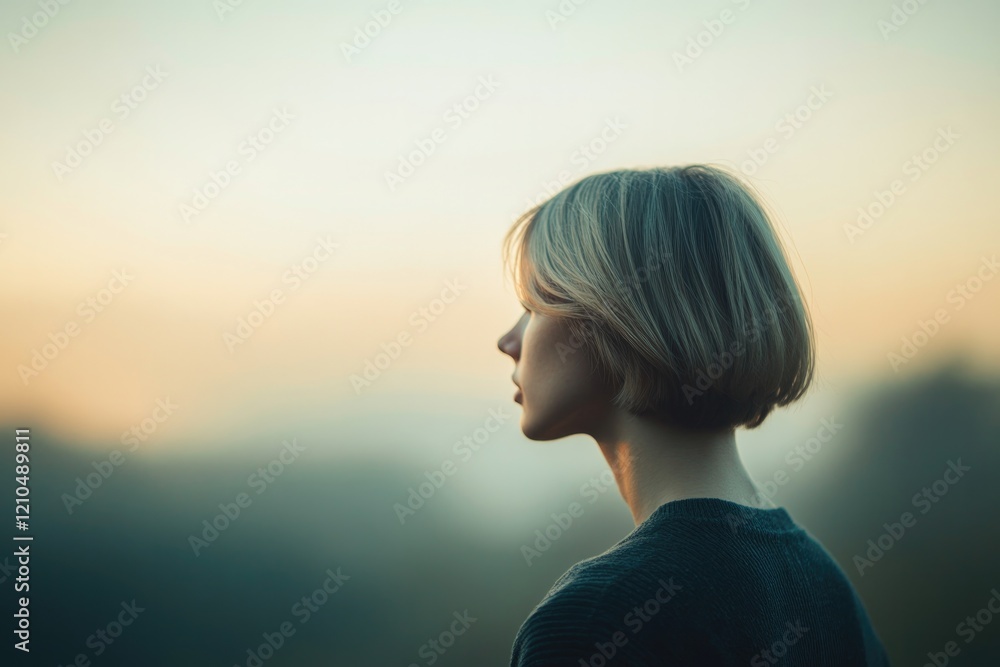 Poster minimalistic portrait of person with blurred background creating clean image aesthetic featuring amp