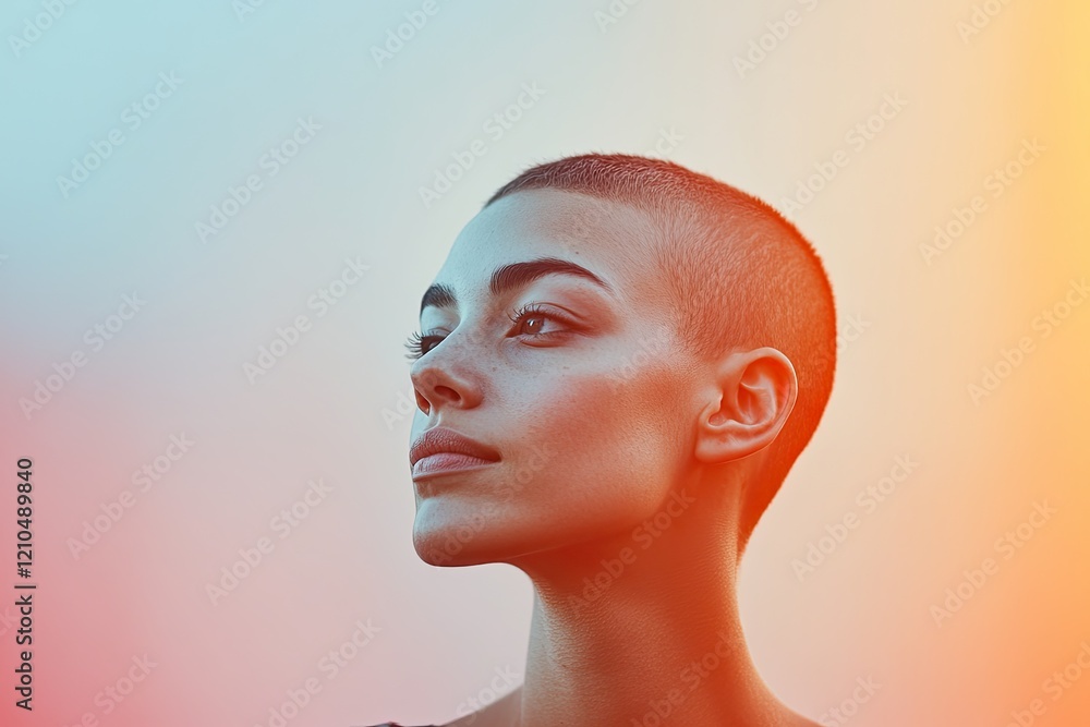 Poster minimalistic portrait of person with blurred background creating clean image aesthetic featuring amp