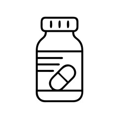 vitamin bottle icon, vitamin bottle line art - simple line art of vitamin bottle, perfect for vitamin bottle logos and icons
