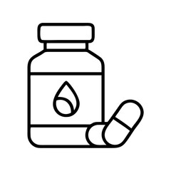 vitamin bottle icon, vitamin bottle line art - simple line art of vitamin bottle, perfect for vitamin bottle logos and icons
