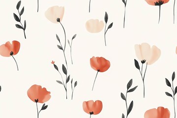 Obraz premium Cute simple pattern with different hand painted elements.