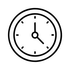 wall clock icon, wall clock line art - simple line art of wall clock, perfect for wall clock logos and icons