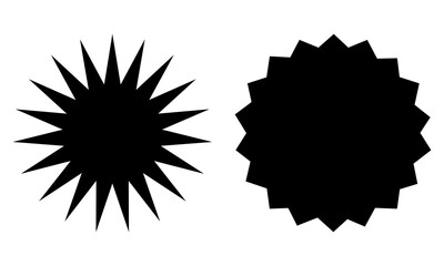 Set of sale stick black starburst sticker set. Price sticker, sale sticker, price tag, starburst, quality mark, retro silhouette. Sunburst retro sale badge, quality signs, sale icons. star blank label