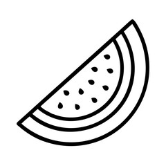watermelon slice icon, watermelon slice line art - simple line art of watermelon slice, perfect for watermelon slice logos and icons
