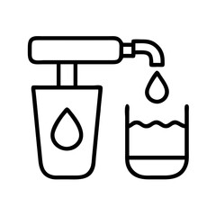 water treatment icon, water treatment line art - simple line art of water treatment, perfect for water treatment logos and icons