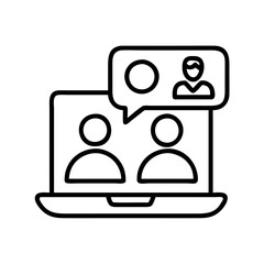 webinar icon, webinar line art - simple line art of webinar, perfect for webinar logos and icons