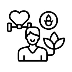 wellness coach icon, wellness coach line art - simple line art of wellness coach, perfect for wellness coach logos and icons
