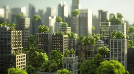 Obraz premium city with many trees, realistic 4k 