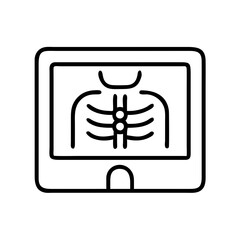 x ray icon, x ray line art - simple line art of x ray, perfect for x ray logos and icons