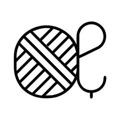 yarn icon, yarn line art - simple line art of yarn, perfect for yarn logos and icons