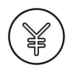 yen symbol icon, yen symbol line art - simple line art of yen symbol, perfect for yen symbol logos and icons