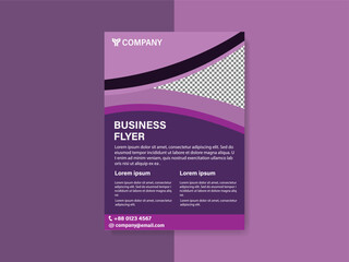 A purple business flyer